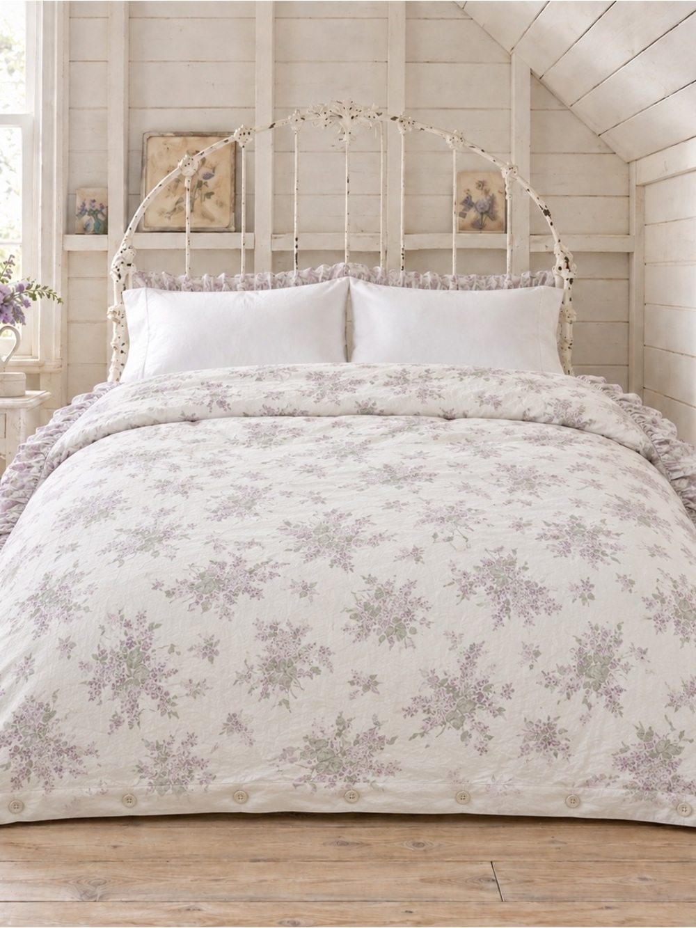 Rachel Ashwell Simply Shabby Chic Lilac Floral King Duvet Cover